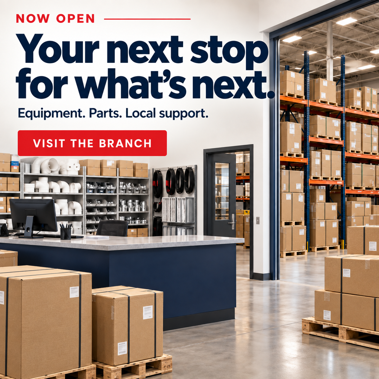 Unbranded HVAC wholesale branch opening promotion